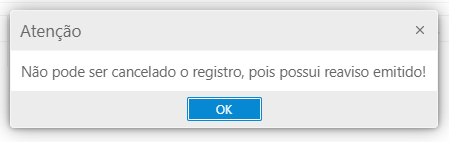 Mensagem reaviso emitido